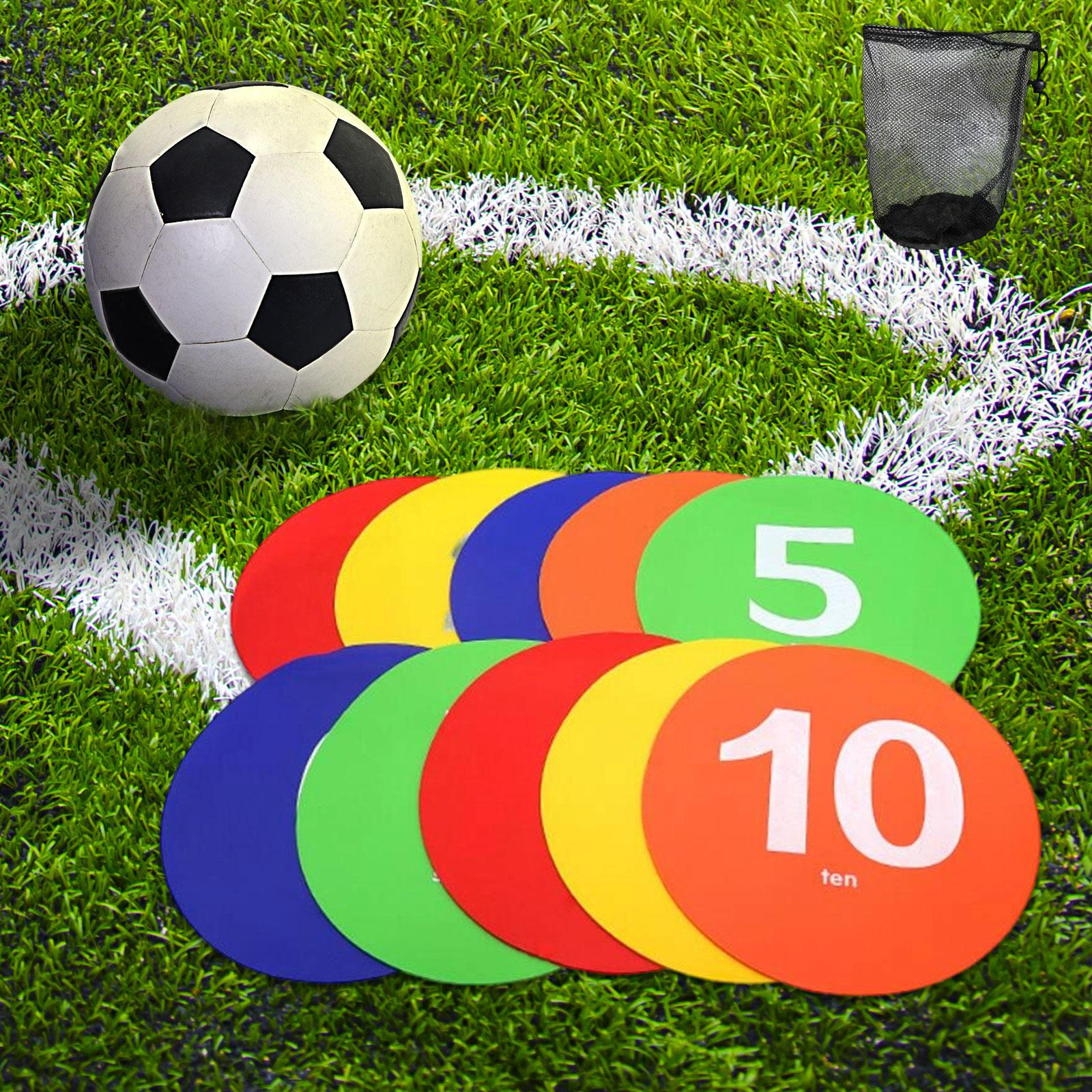 

10x Spots Markers Agility Dots with Storage Bag Anti Slip Floor Flat Cones for Drill