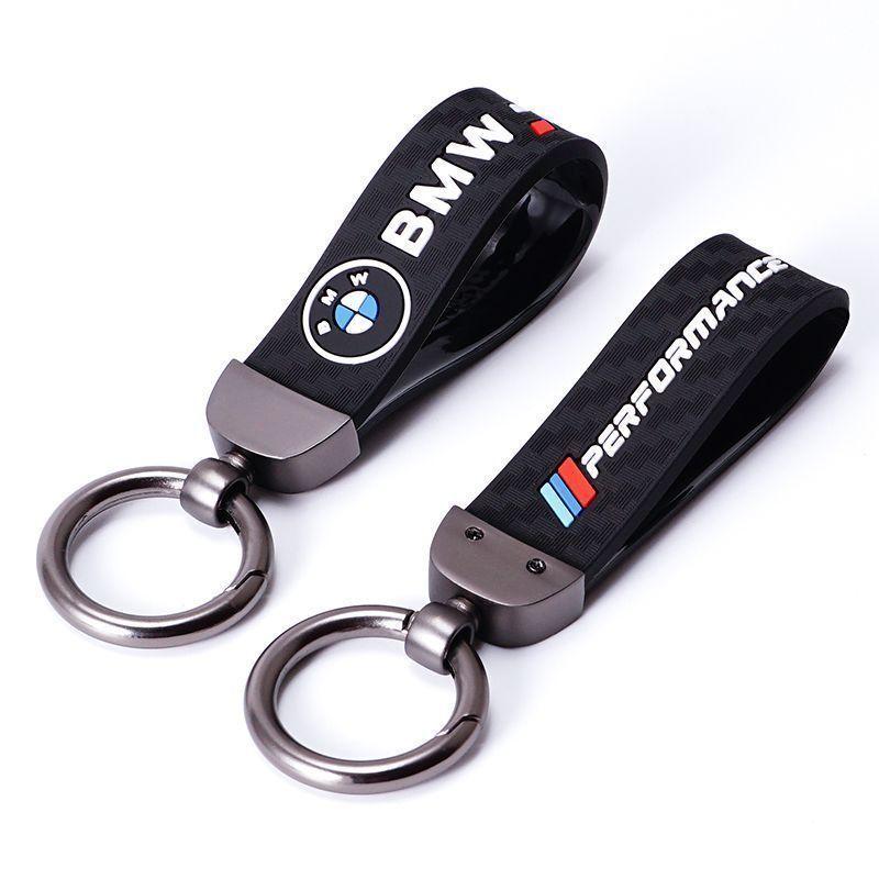 Silicone Car Key Rings Keychain Buckle Key Ring Pendant For BMW 1 2 3 4 5 7Series X1 X3 X6 X7 F10 F30 G20 F15 F16 Car Sticker cybf04