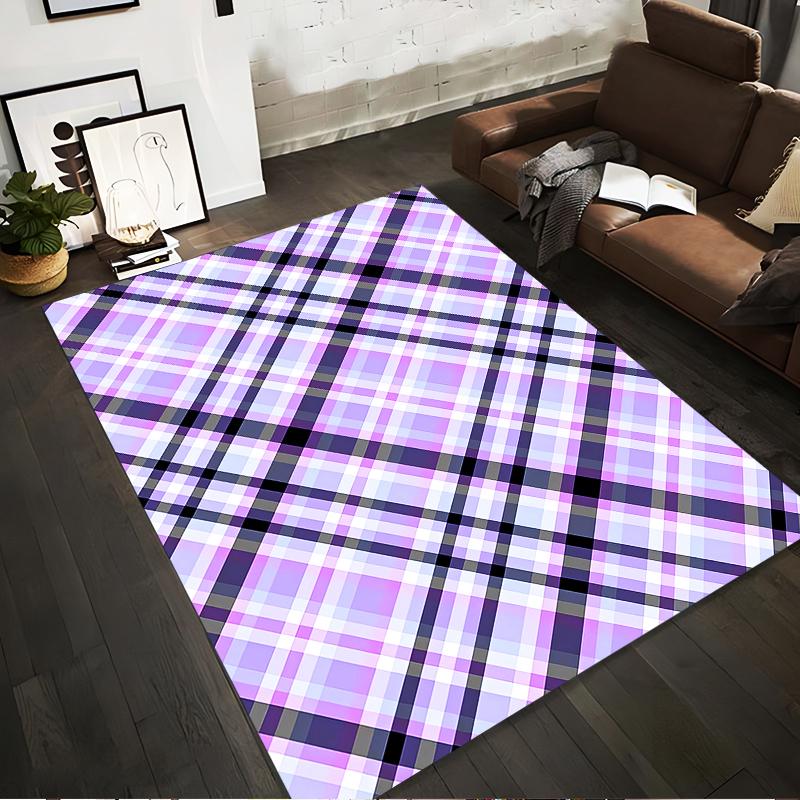 

Purple and White Plaid Pattern Carpet for Living Room or Bedroom Suitable for use as an anti-slip for living room bedroom sofas 40x60cm( 15x23in )