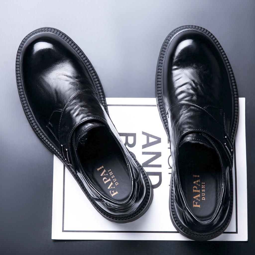2025 Autumn Leather Shoes Men's First Layer Cowhide One-pedal Loafers Dress Commuting Business Casual Leather Shoes Trend