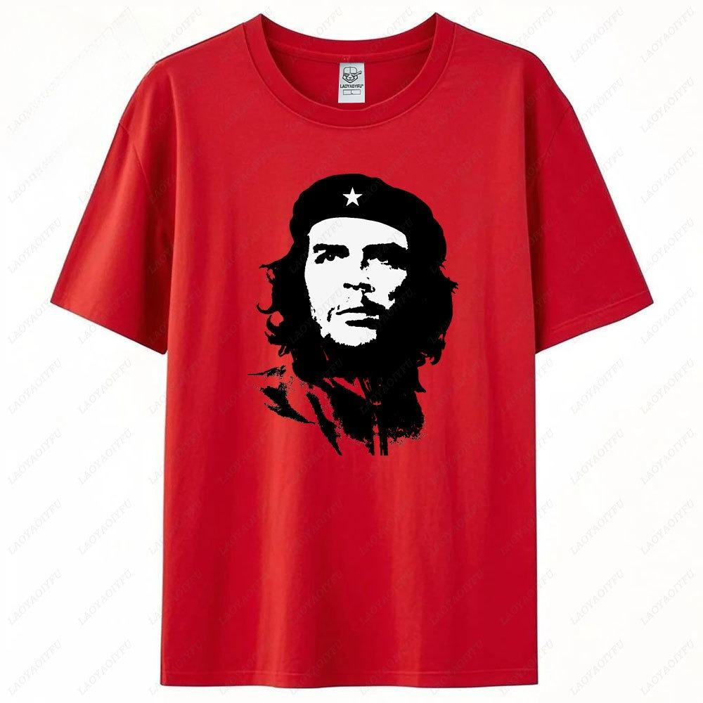T-shirt Oversize Vintage Silhouette Che Guevara T-shirt Graphique Révolutionnaire Rétro Streetwear Punk Haut en Coton Lourd
