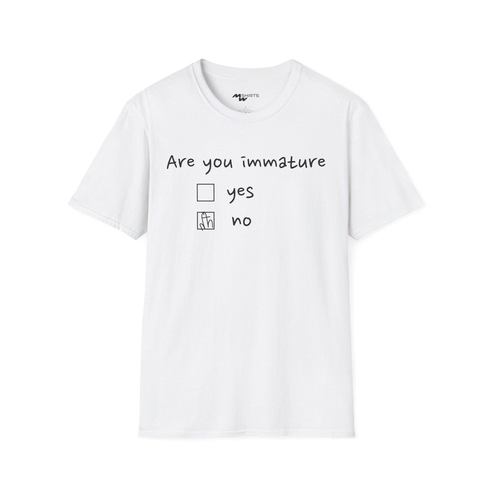 Immature Yes/No T-Shirt: Funny Offensive Humor Graphic Tee M