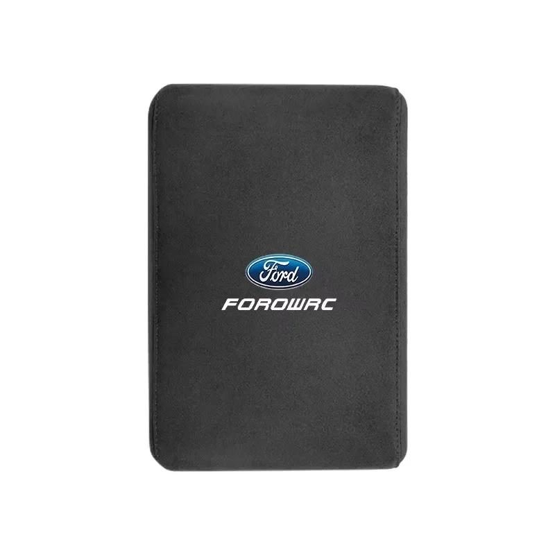 Car Sticker Hot For Ford Car Suede Armrest Mat Arm Rest Box Cushion Protection Decoration Pad For Ford Focus mk2 mk3 Fiesta mk7