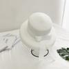 2025 New Summer Sun Hat Bow Straw Hat Visor Temperament Flat Panama Hats Women's Sea Beach Vacation Leisure Sunscreen Hat