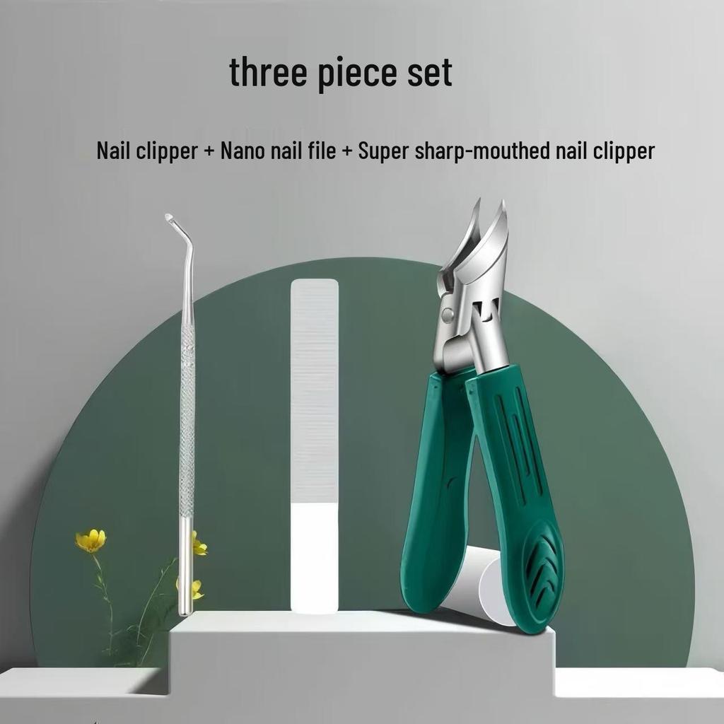 Precision Anti-Splash Ingrown Nail Clippers with Slanted Tip and Groove Repair.