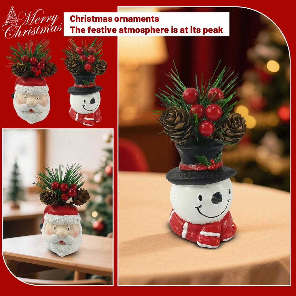 Festive Atmosphere Desktop Ornaments Christmas Old Man Snowman Flower Decorations Scene Layout Small Gifts