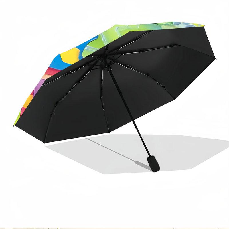 Pippi Longstocking Print Automatic Open Close Umbrella, Portable Foldable Umbrella, for Outdoor Commute Camping Trip, Ideal Birthday Gift