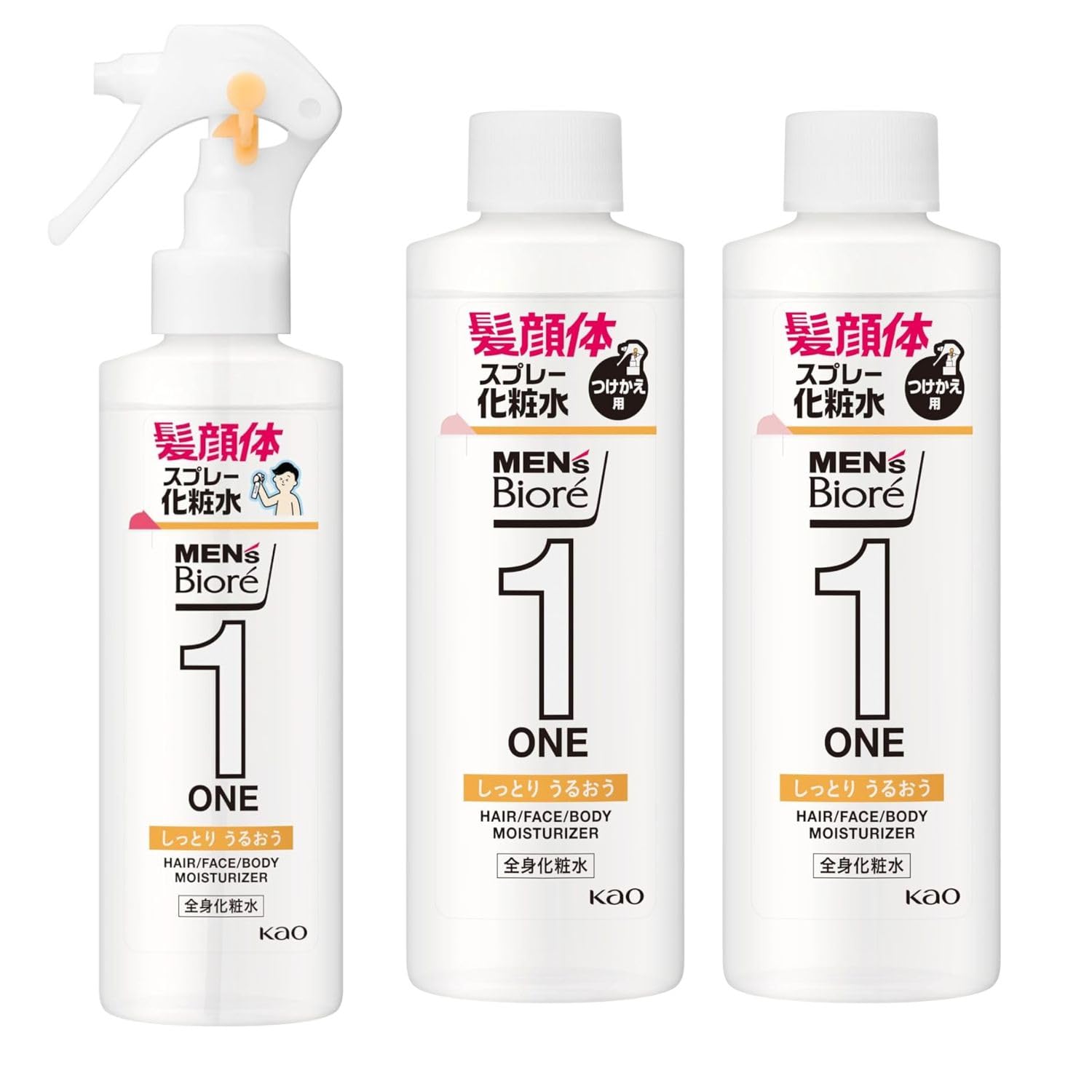 Mens Biore ONE All-Body Moisturizing Spray Moisture Spc Mart Bonus Main Bottle + Two Refills