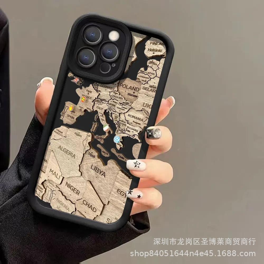 Aircraft map for Apple 15 mobile phone case iphone12promax set 14/13/11/XR emery 16