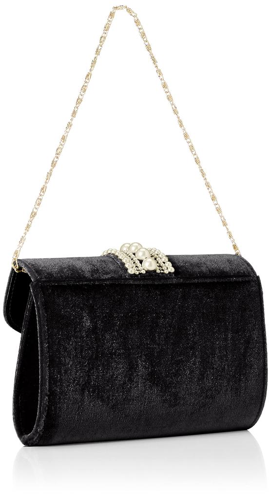 [Cuco] Pearl-trimmed velour mini shoulder bag