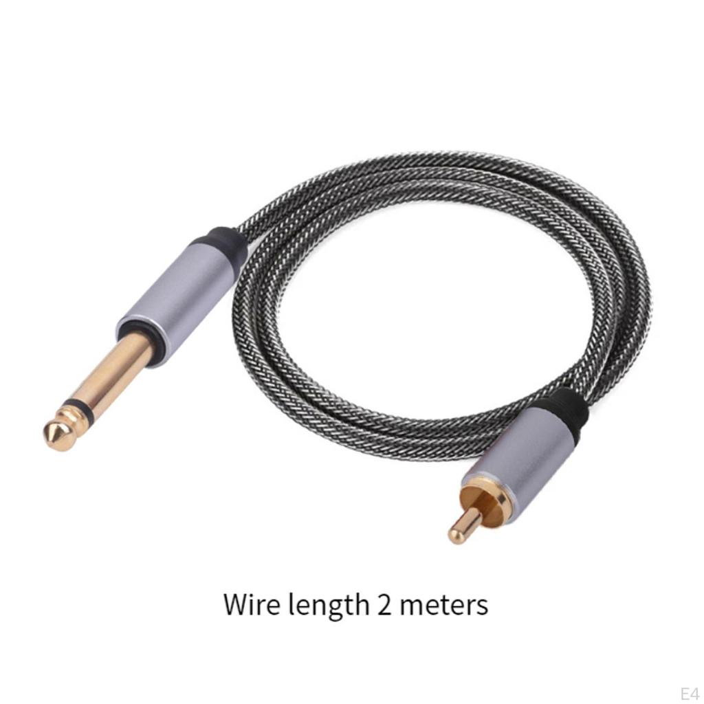 6.35mm Male TS To RCA Audio Adapter Cable for Amplifier Connection