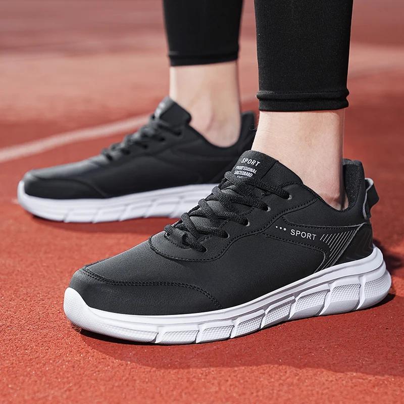 Fashion Waterproof Men Outdoor Casual Sneakers Wear-resistant Leather Mens Casual Shoes Plus Size 48