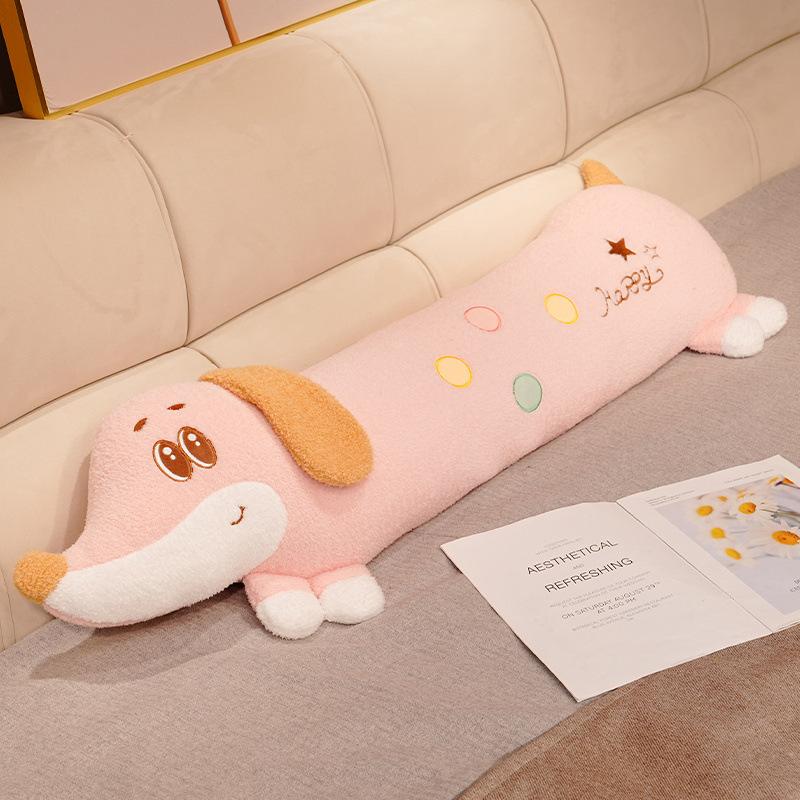 Cartoon Soft Dachshund Dog Long Throw Pillow Plush Toy Doll Lying Down Dog Doll Girl Soothing Rag Doll