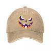 Playful Halloween Pumpkin Smile Grap Washed Baseball Cap Outdoor For Womens Unisex FeUnisex Dad Hat