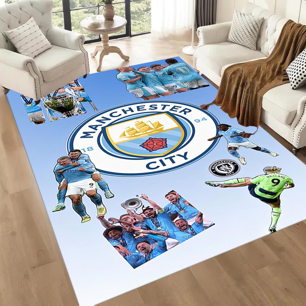 Manchester City Fc Square Rugs Are a Great Choice for Living Rooms, Bedrooms, Home Décor, and As Gifts.
