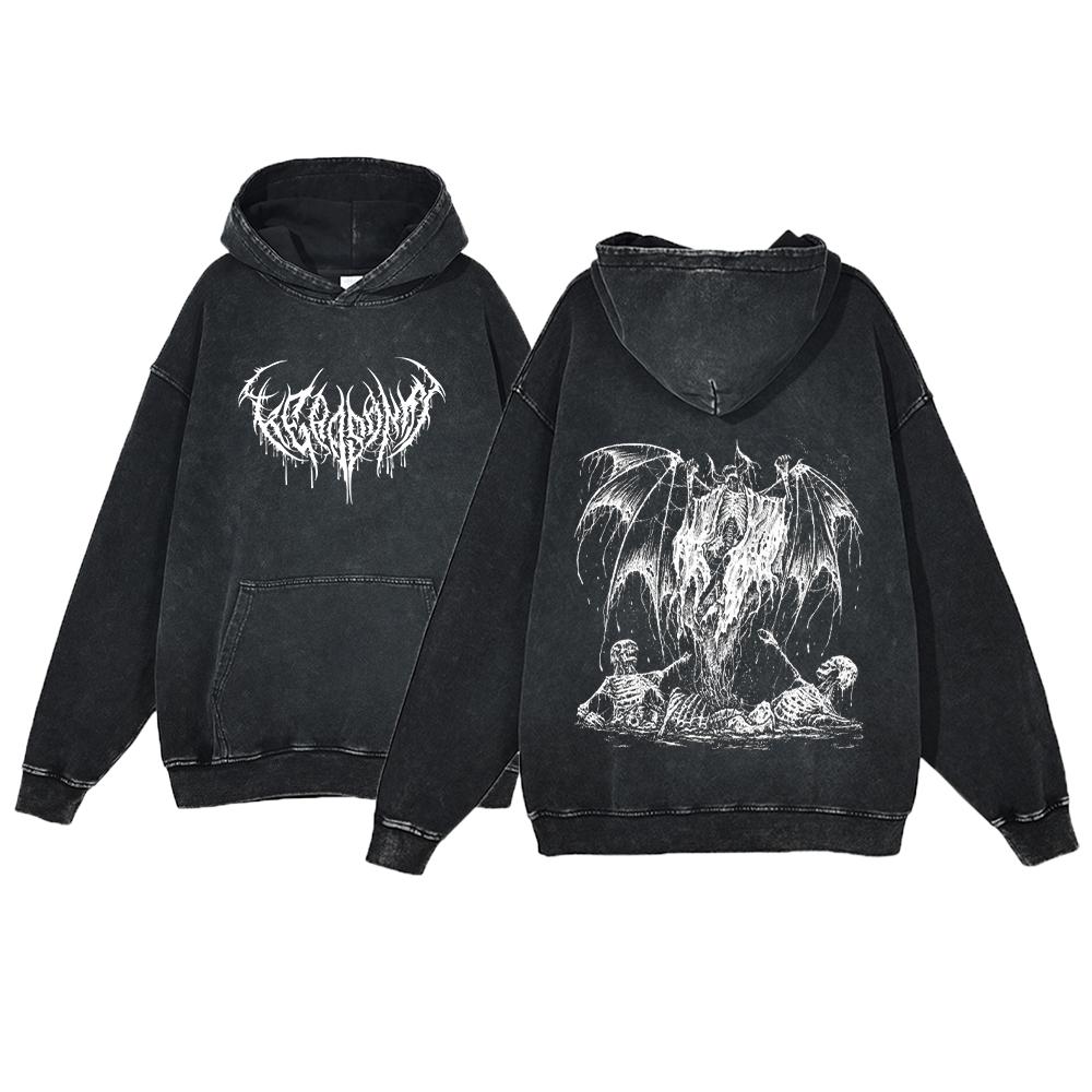 Felpe con cappuccio per bambini Y2K Anime Harajuku Gotico Stampa Teschio Felpa con cappuccio Vintage Hip Hop Manica lunga Pullover Abbigliamento Ragazzi Ragazze