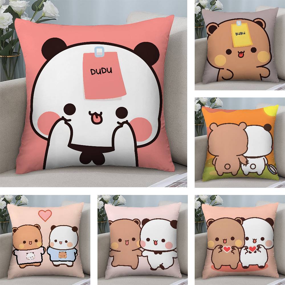 Cartoon Cute Bubu Dudu Pillow Case Short plush Doublesided Print Square Throw Pillow Covers Sofa Home Cushion Decor