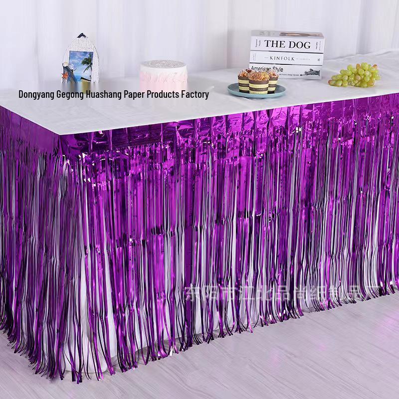 Disposable Tassel Table Skirt for Weddings, Birthdays, and Festivals