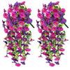 2pcs Outdoor Courtyard Artificial Flowers Wall Hanging Rattan Home Wedding Decoration