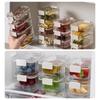 Space Efficient Spice Organiser Leakproof Stackable Container Transparent Kitchen Storage Box For Herbs Seasonings Salt