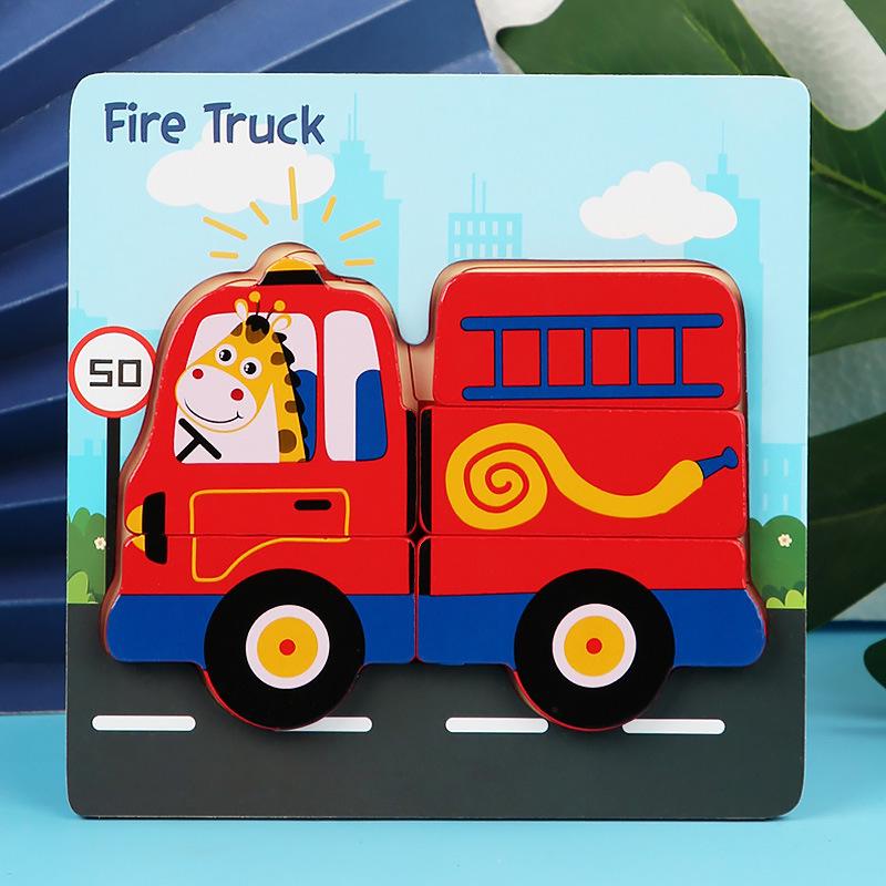 Children's 3D Wooden Animal Transportation Puzzle - Early Education & Fun Toy