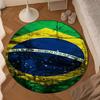 Brazilian Flag Artwork Round Rug for Livingroom,Bedroom, Palyroom, Chair Rug, Area rug, Circle Carpet, Large Size Fan Christmas gift