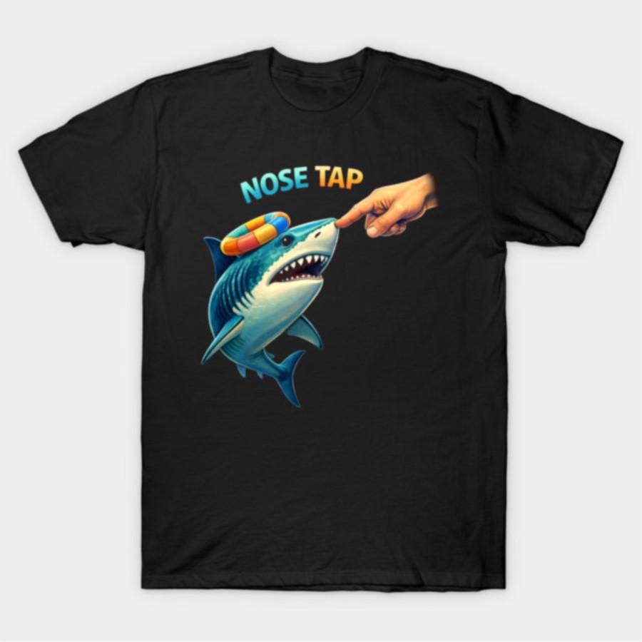 

Funny Boop Shark Meme – Nose Tap Shark Humor T-shirt For Men Women 100% Cotton T Shirts Short Sleeve Tops 0327-3 - Men s Summ... S разноцветный