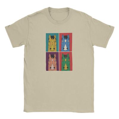B-BoJack H-Horseman 100% Bavlněné Tričko Pro Muže Letní Y2K Retro Trička Kulatý Výstřih Harajuku Tričko Oversized Ležérní Oblečení