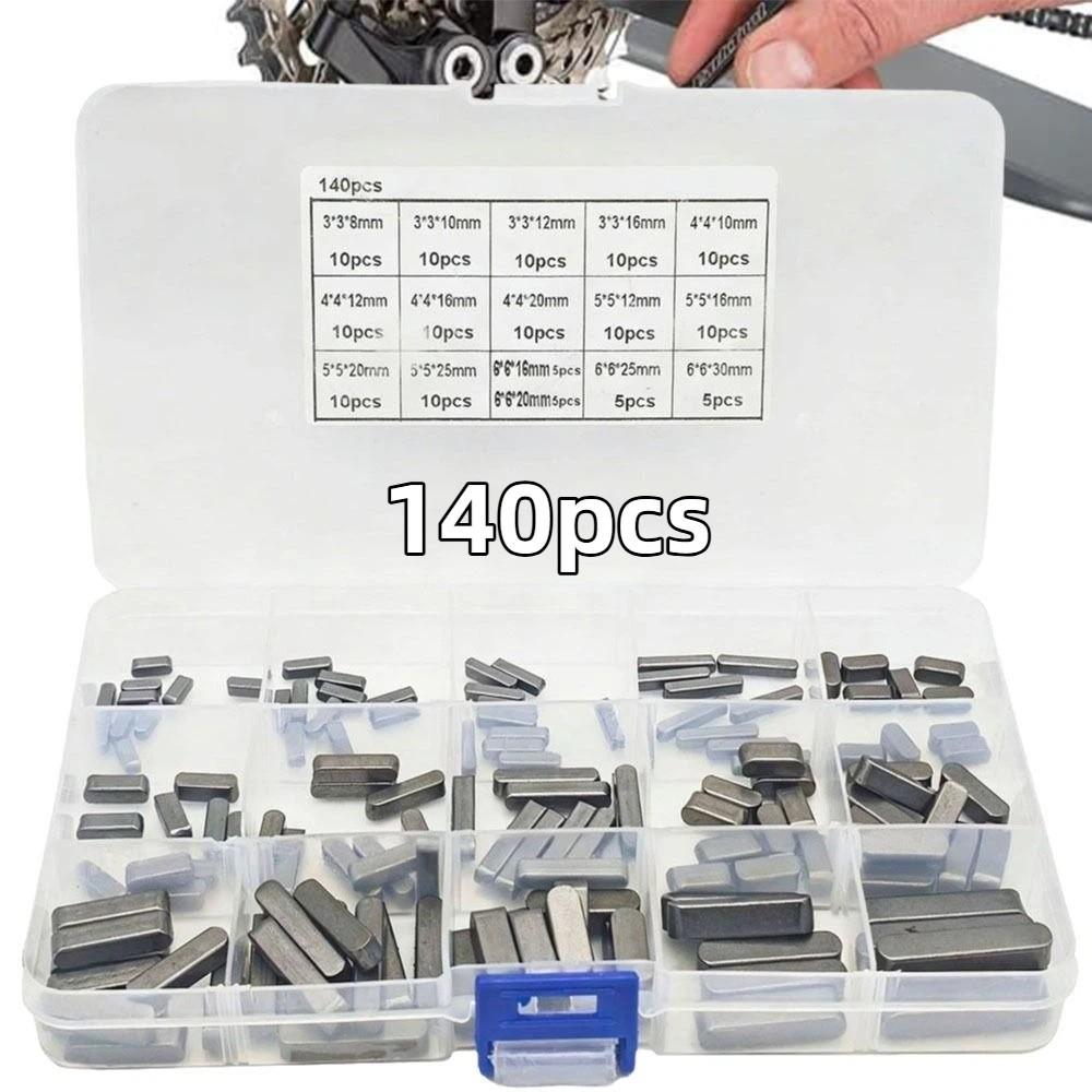 140pcs Carbon Steel Square Parallel Keys 3-6mm Size Range Round End Flat Keys  Machinery Repair
