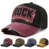 Boné de Baseball de Algodão com Bordado de Letra ROCK de Alta Qualidade Para Homens Mulheres Gorras Snapback Esporte ao Ar Livre Chapéu de Sol