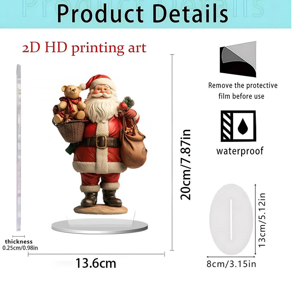 Christmas Apple 2D Acrylic Stand: Festive Desktop Decoration Gift