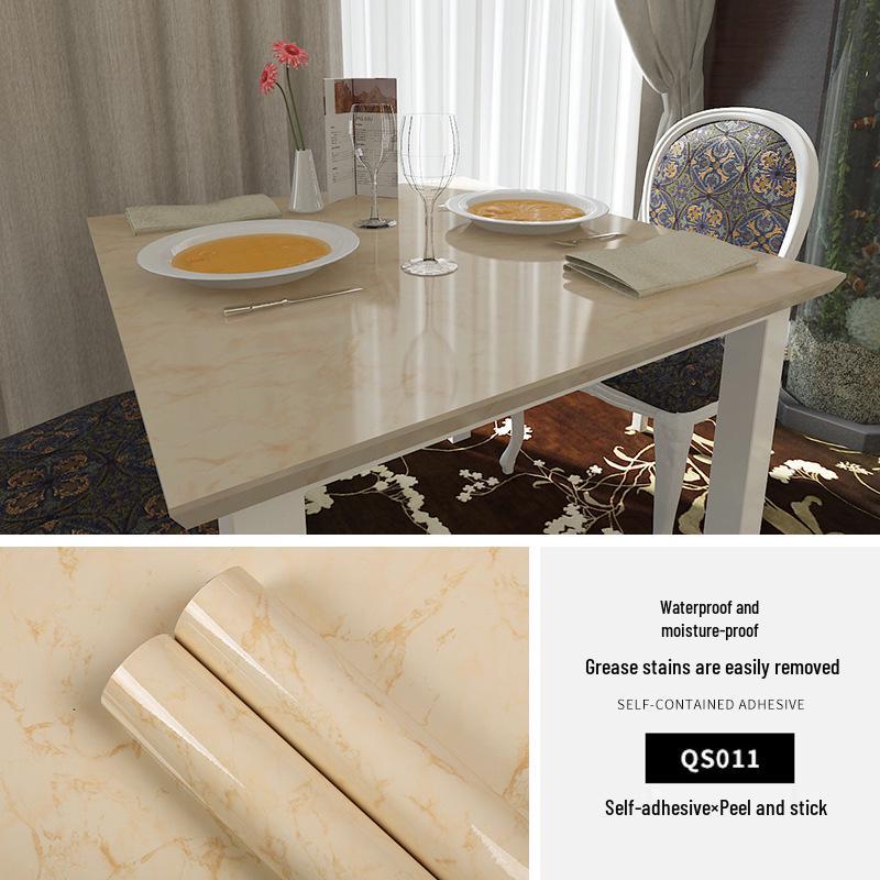 Waterproof, Oil-Proof Marble Self-Adhesive Wallpaper for Bathroom, Kitchen, Living Room, and Toilet Renovation.