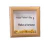 Gold Ingot Photo Frame Wooden Ornament - Creative DIY Gift for Dad