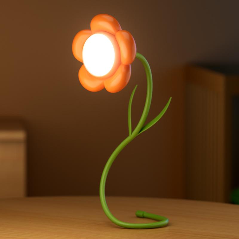 Dimmable Rose Flower Night Light New Bendable Rechargeable LED Desk Lamp with USB Charging Creative Bedroom Ambient Light Gift