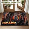 Crystal Velvet Square Rug Custom NameMAN Truck Pattern Non Slip Home Floor Decor Rug