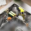 Carbon Steel Sink Drain Rack Wall Mounted Sponge Storage Basket Triangular Drainage Rack  for Home