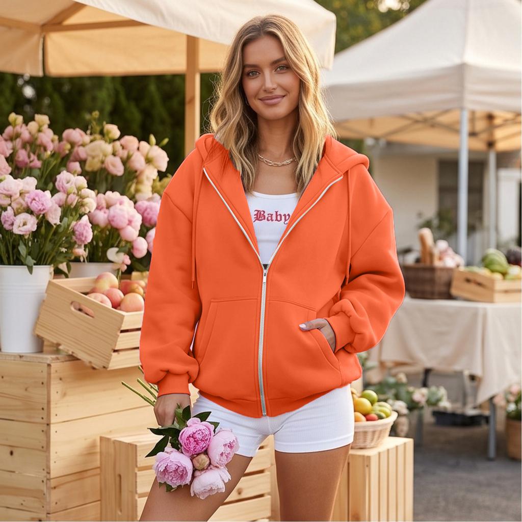Women's Hoodie with Zipper Long Sleeve Pullover Sweatshirt for Fall and Winter