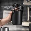 600 ML Kaffeebohnen-Aufbewahrungsgläser Edelstahl Doppelschicht Vakuum-Kaffeebehälter Luftdichte Konservierung mit Löffel