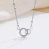 Elegant Double Ring Zircon Pendant Necklace - Versatile, Fashionable Clavicle Chain and Unique Gift