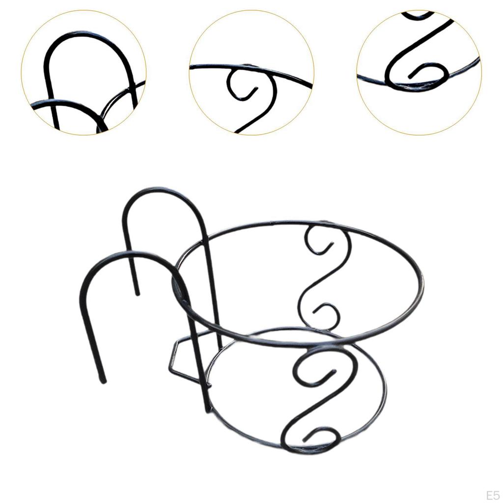 Hanging Planters Basket Over The Rail Flower Pot Holder Multipurpose Metal Plant