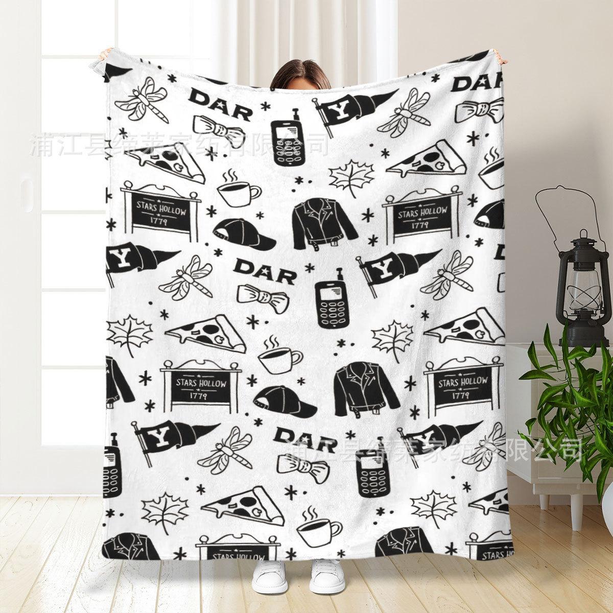 

Girl s Office digital-printed polyester Bedroom velvet flannel soft sofa cover blanket Fleece soft sofa cover blankets for beds 130x150CM