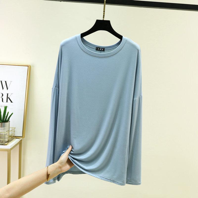 Summer Women's Batwing Long Sleeve T-Shirt Thin O Neck Loose Fit Tshirts Air Conditioner Shirt Casual Sun Protection Tee Tops