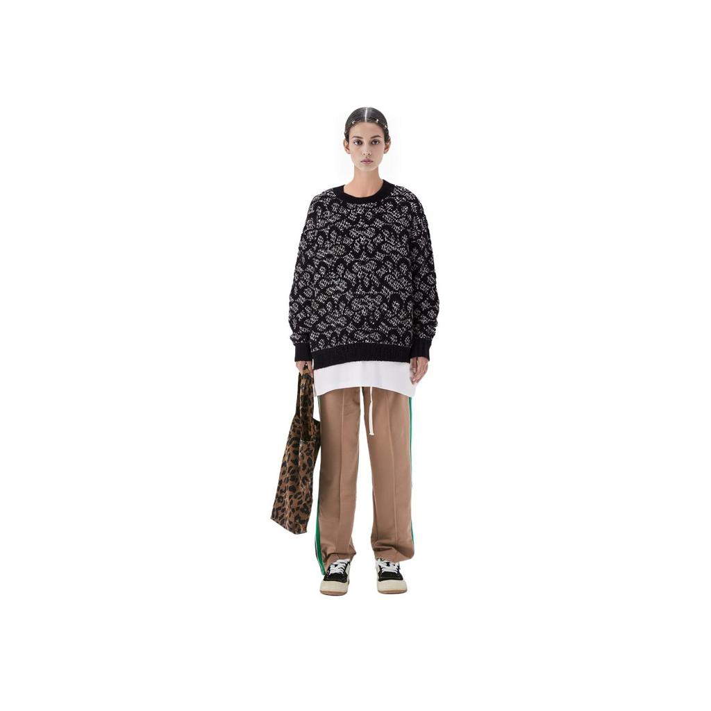 Coach FW22 Pattern Printed Loose Casual Crew Neck Long Sleeve Sweatshirt Women Sweatshirt Black CF886-BK-BR