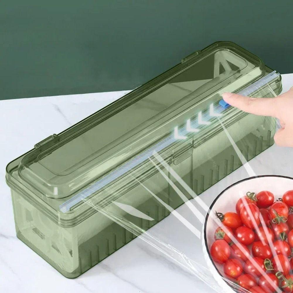 Plastic Cling Wrap Dispenser Universal Cling Film Organizer Cling Film Cutter Box Wax Paper