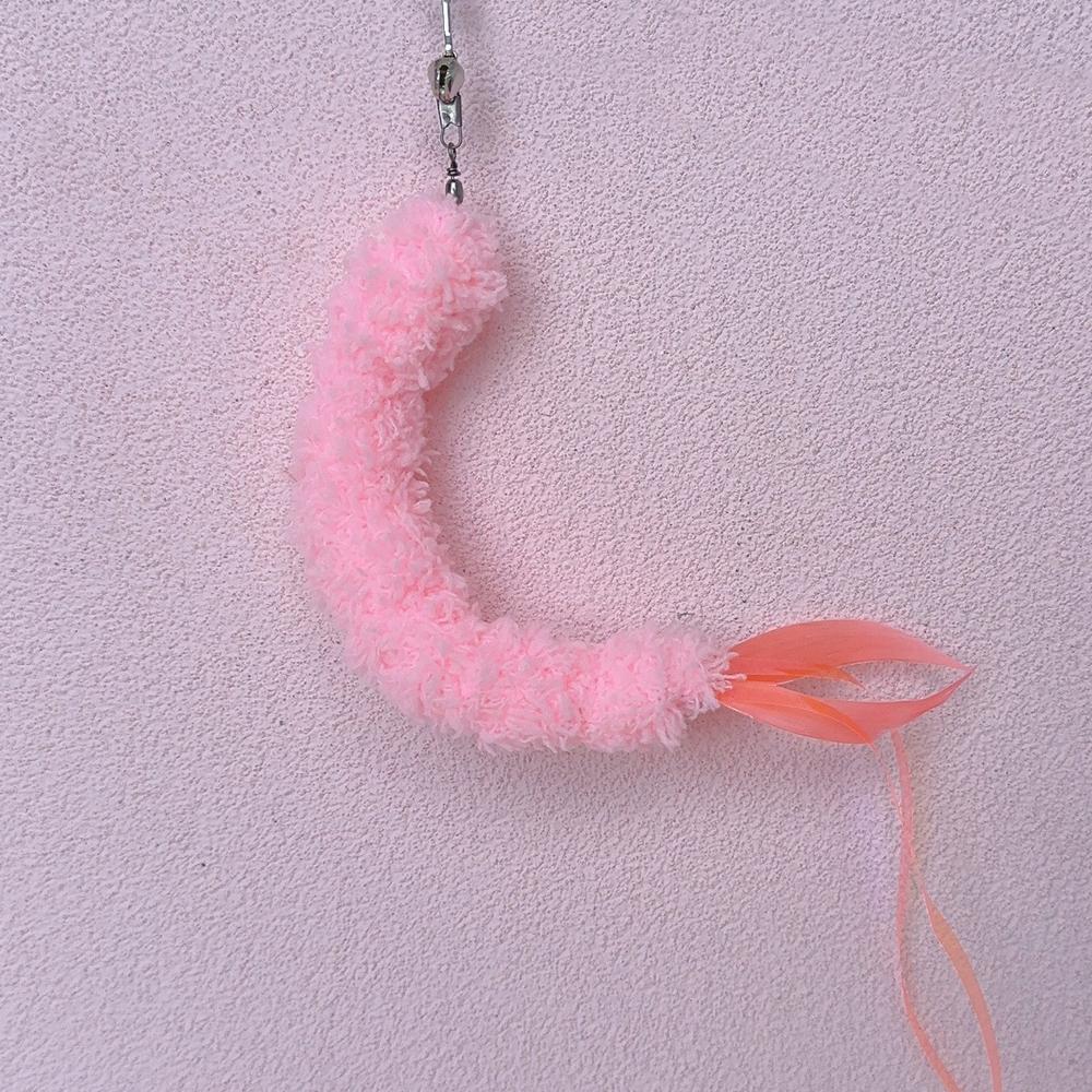 

1pc Plush Shrimp Pet Cat Toy Replacement Accessories Funny Teaser Stick Wand Toy рожевий