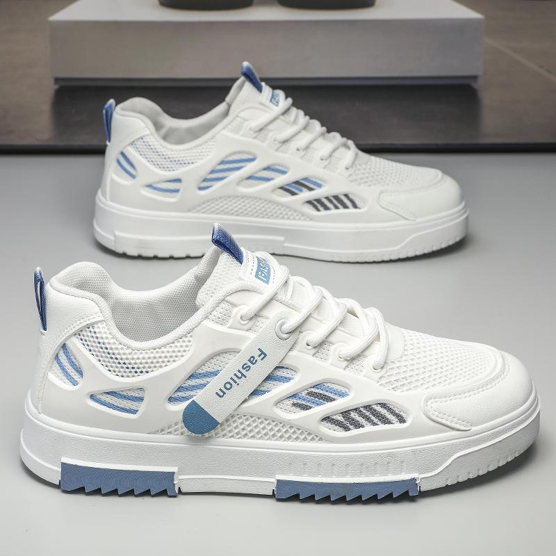 Men's Breathable Mesh Sneakers Summer Casual Sports Shoes Comfortable Lightweight Low Top Rubber Sole Adult Footwear
