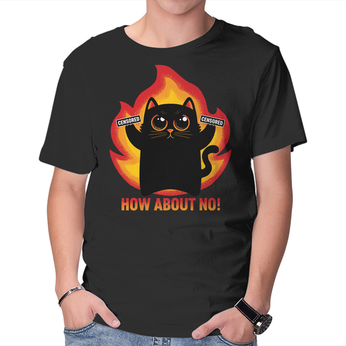 Unisex Crew Neck T-Shirt How About No Graphic Short Sleeve Casual Tee XL