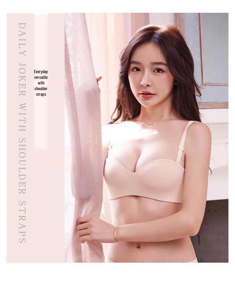 Women's Seamless Adjustable Strapless Marshmallow Bra - Wire-Free, Anti-Slip, Side Support