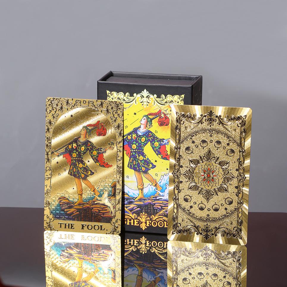 Genuine Weite Gold Foil PET Tarot Deck - Full Set Printed Tarot Board Game Cards