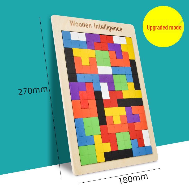 Wooden Magnetic Tetris Blocks - Educational 3D Puzzle Toy for Children